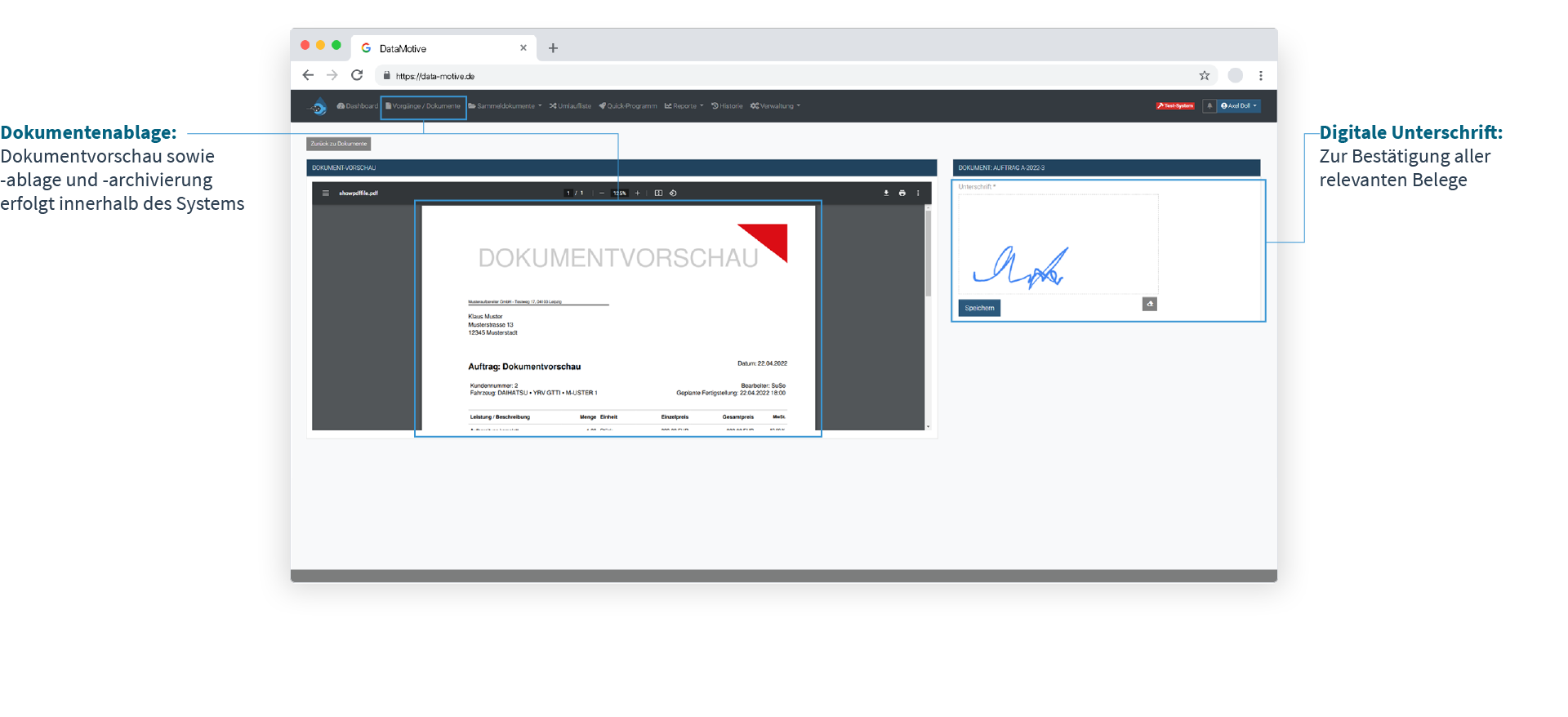 DataMotive – digitale Unterschrift