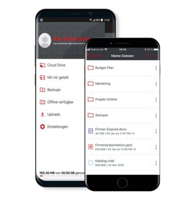 Cloudspeicher - vBox Apps für Android und iOS