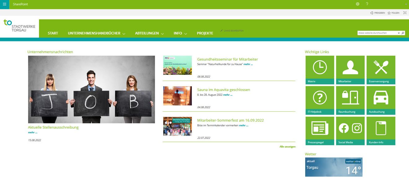 KUPPER IT - Referenz Stadtwerke Torgau SharePoint