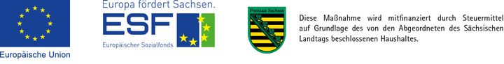 Logo EFRE uns EFS Förderung Freistaat Sachsen