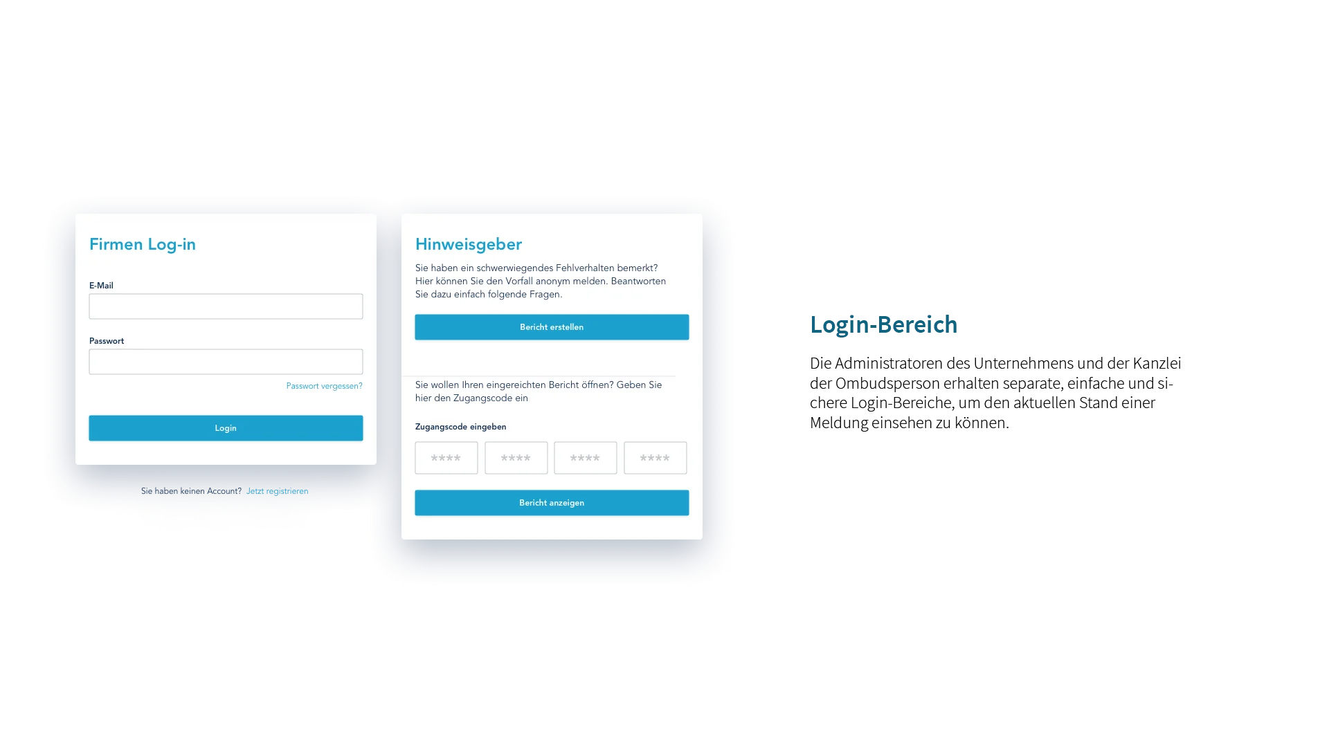 Kupper IT – Hinweisgebersystem Login-Bereich